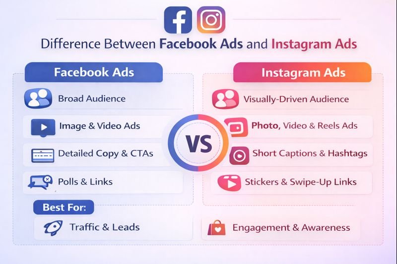 📊 Difference Between Facebook Ads and Instagram Ads (Complete Guide)