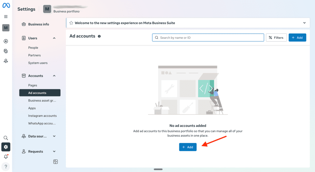Meta Ads Manager ad level creation screen showing ad format selection, media upload, primary text, headline, call-to-action button, and live ad preview for Facebook and Instagram.